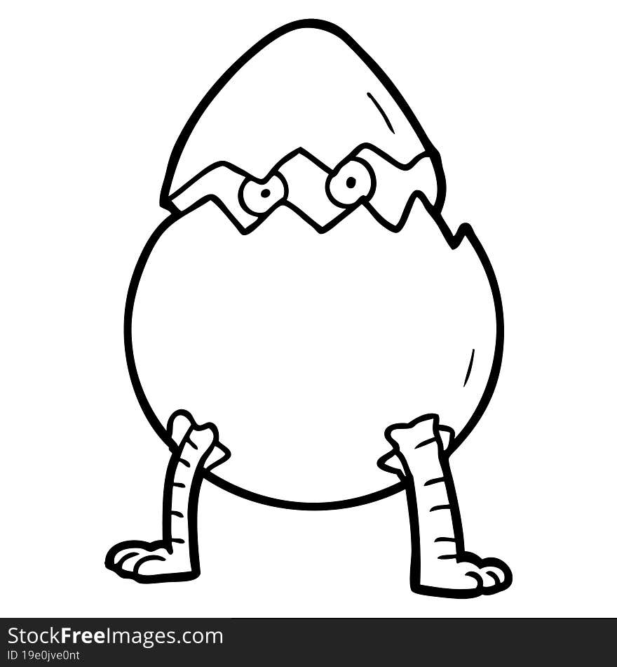 cartoon hatching egg. cartoon hatching egg