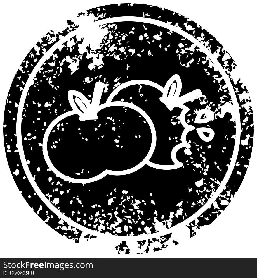 Bitten Apples Distressed Icon