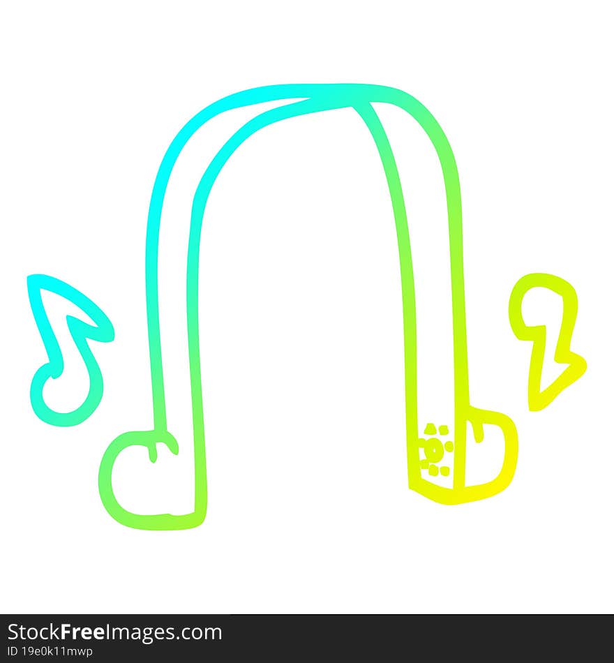 Cold Gradient Line Drawing Cartoon Modern Headphones