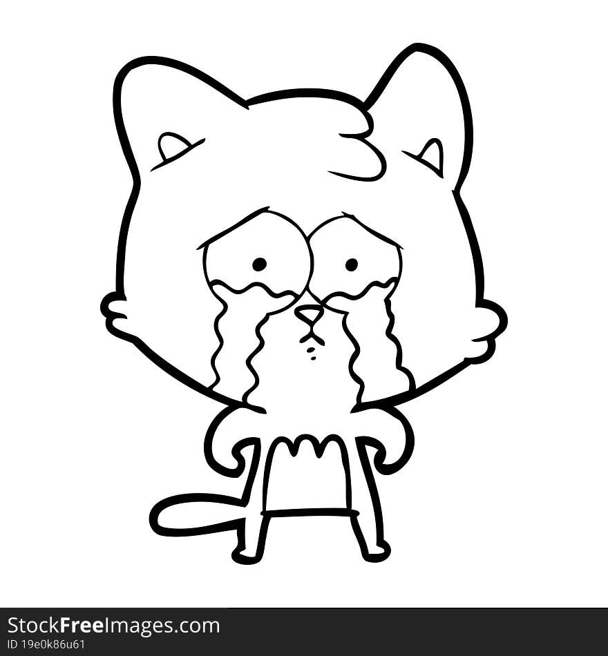 cartoon crying cat. cartoon crying cat