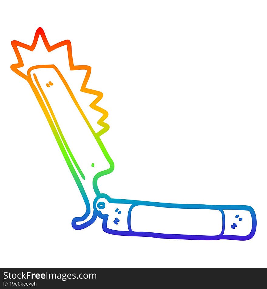 rainbow gradient line drawing cartoon sharp razor