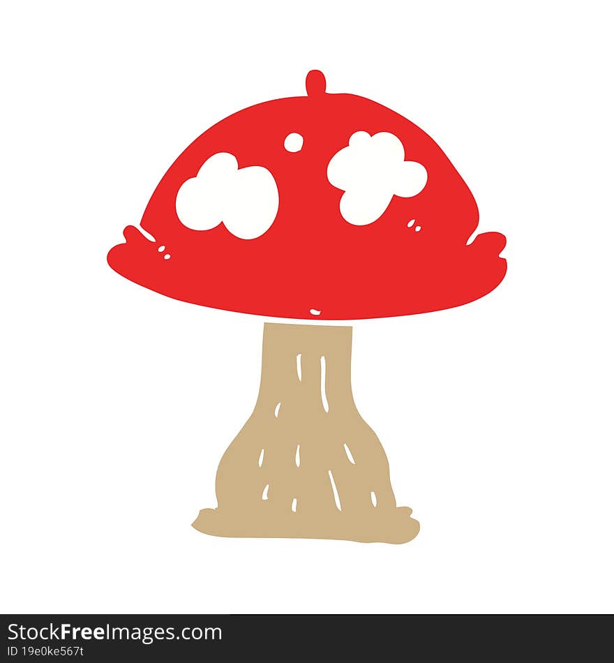 flat color style cartoon mushroom