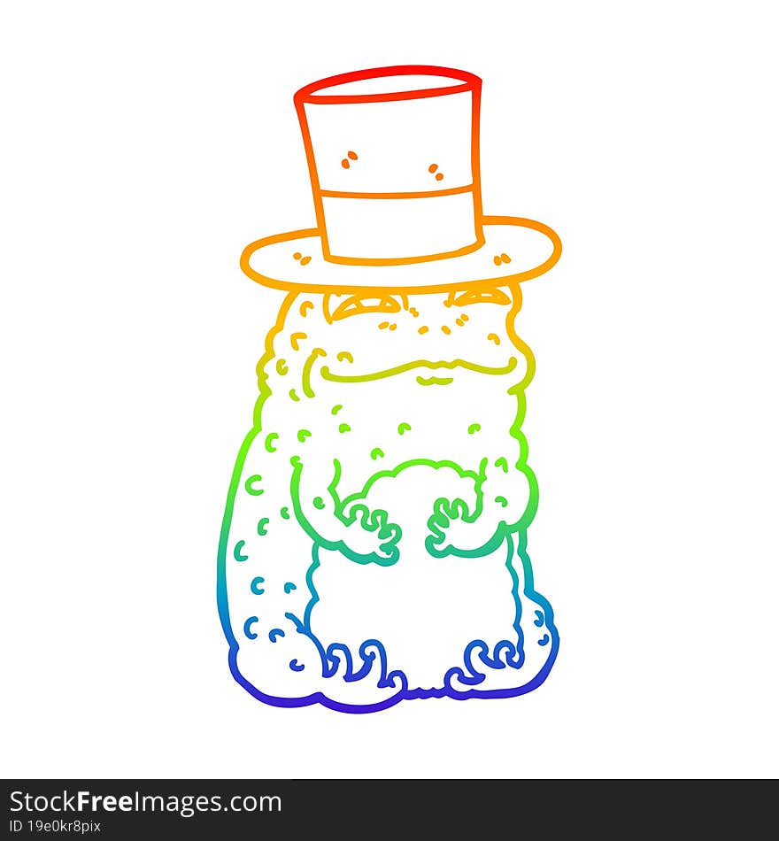 rainbow gradient line drawing cartoon rich toad