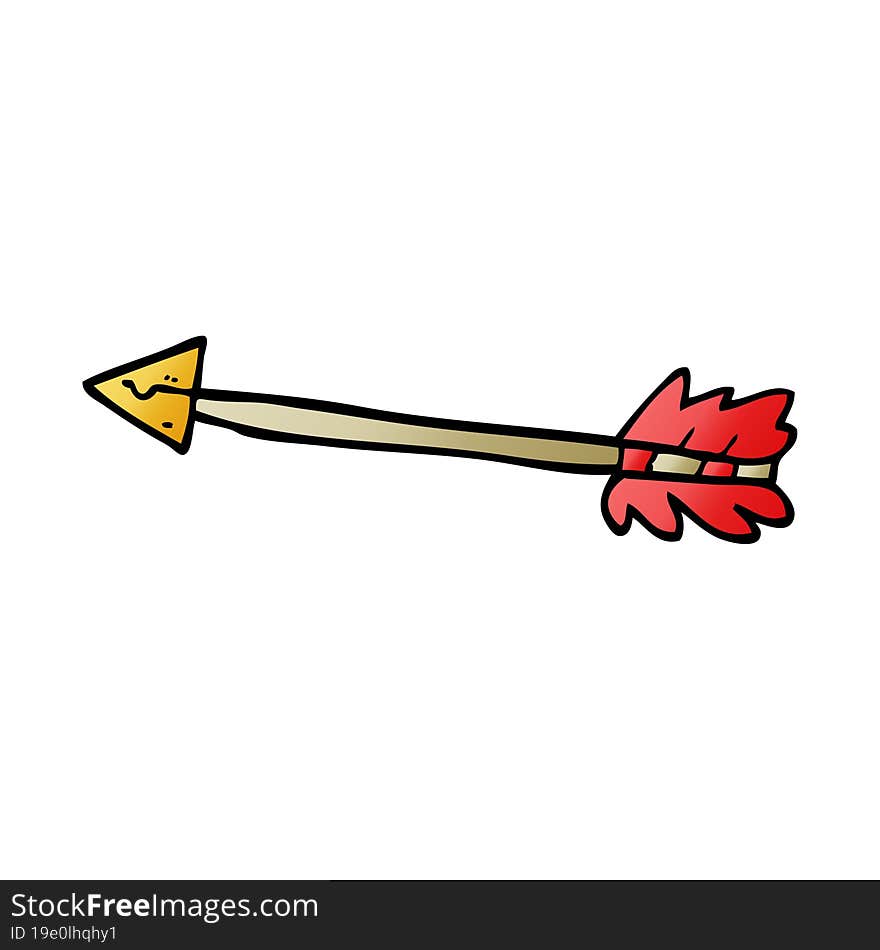 cartoon doodle long arrow