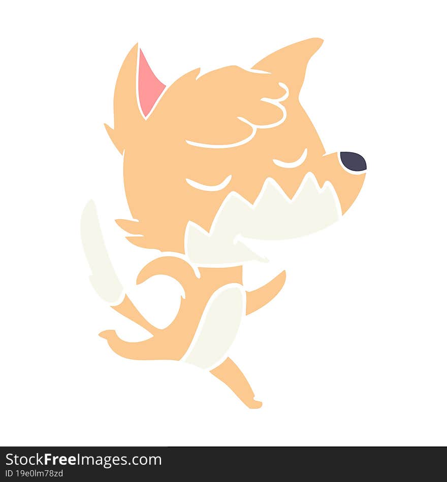 friendly flat color style cartoon fox