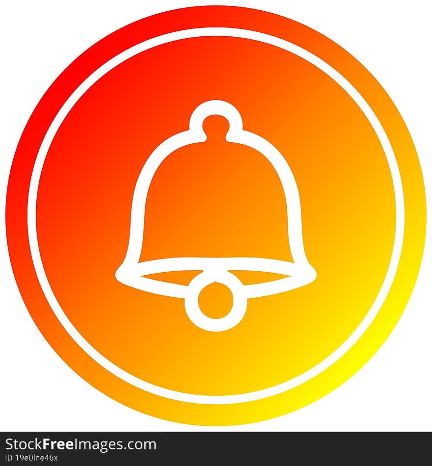 old bell circular icon with warm gradient finish. old bell circular icon with warm gradient finish