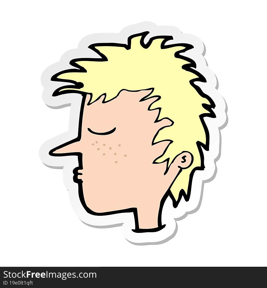 sticker of a cartoon male face