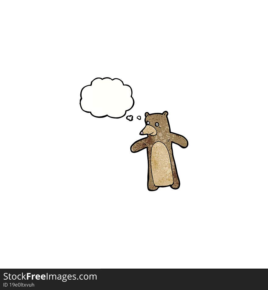 cartoon bear with thought bubble