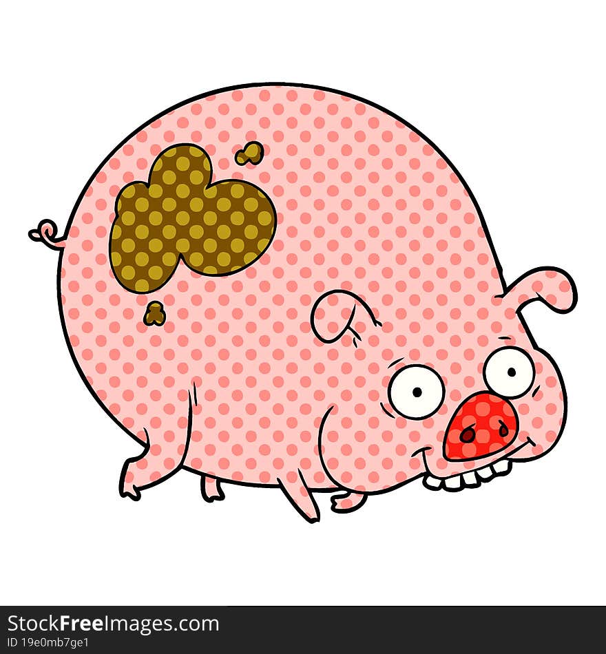 cartoon muddy pig. cartoon muddy pig