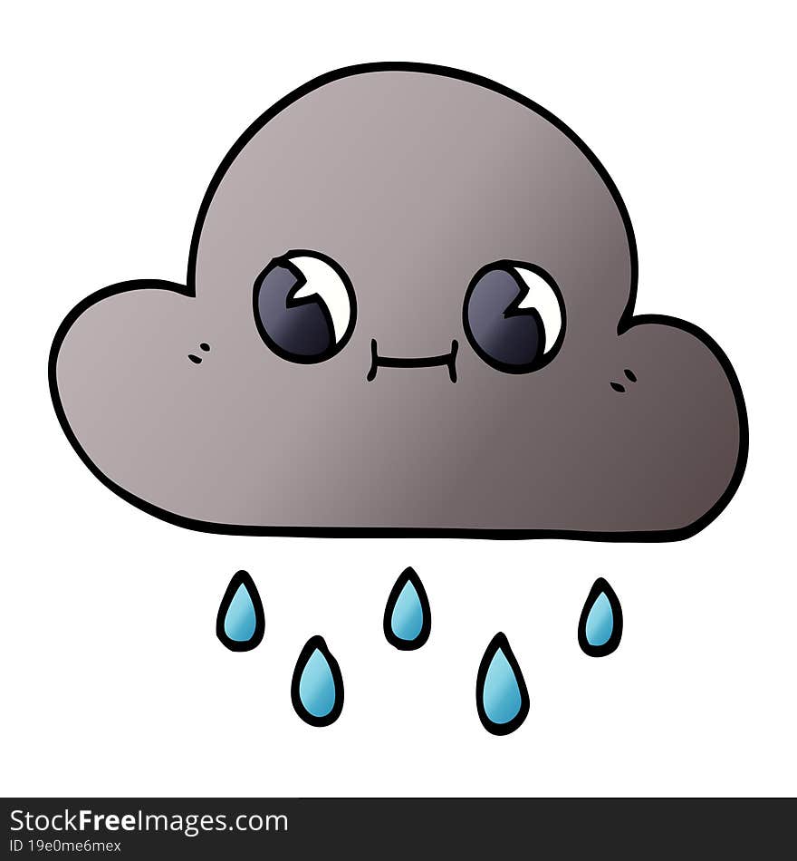 cartoon doodle rain cloud