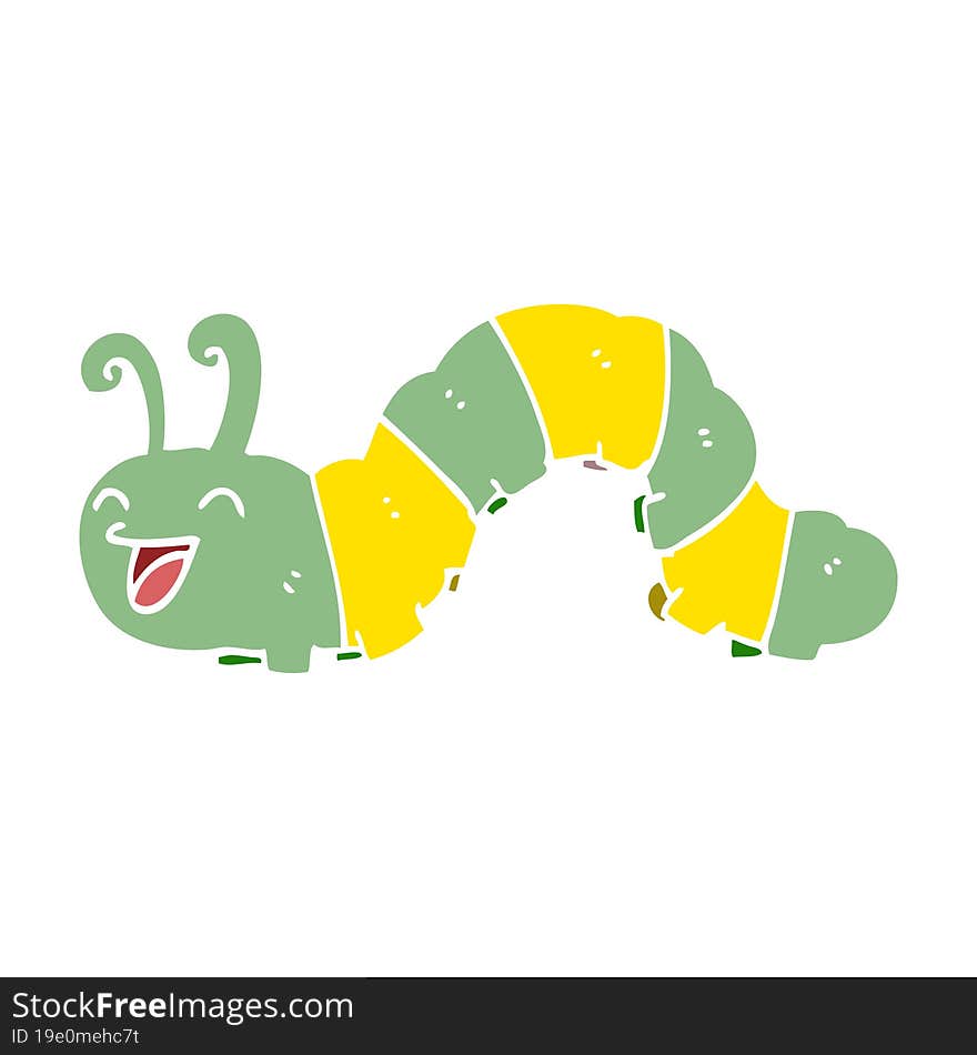 cartoon doodle laughing caterpillar