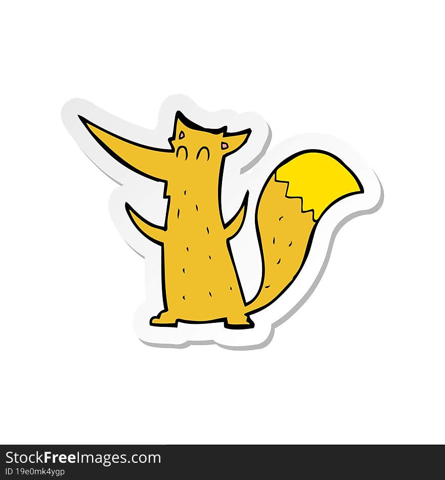 Sticker Of A Cartoon Fox