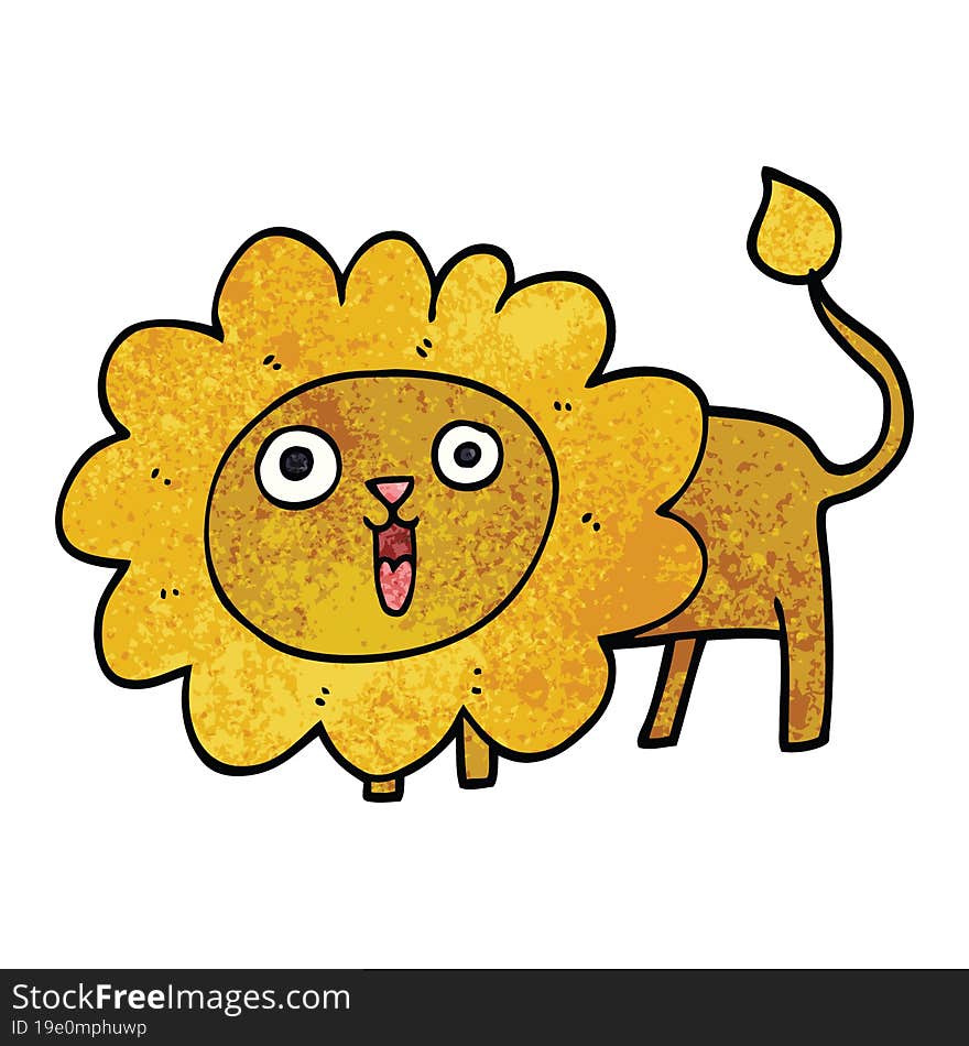 cartoon doodle happy lion