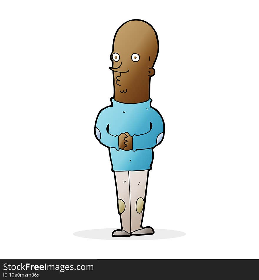 cartoon funny bald man