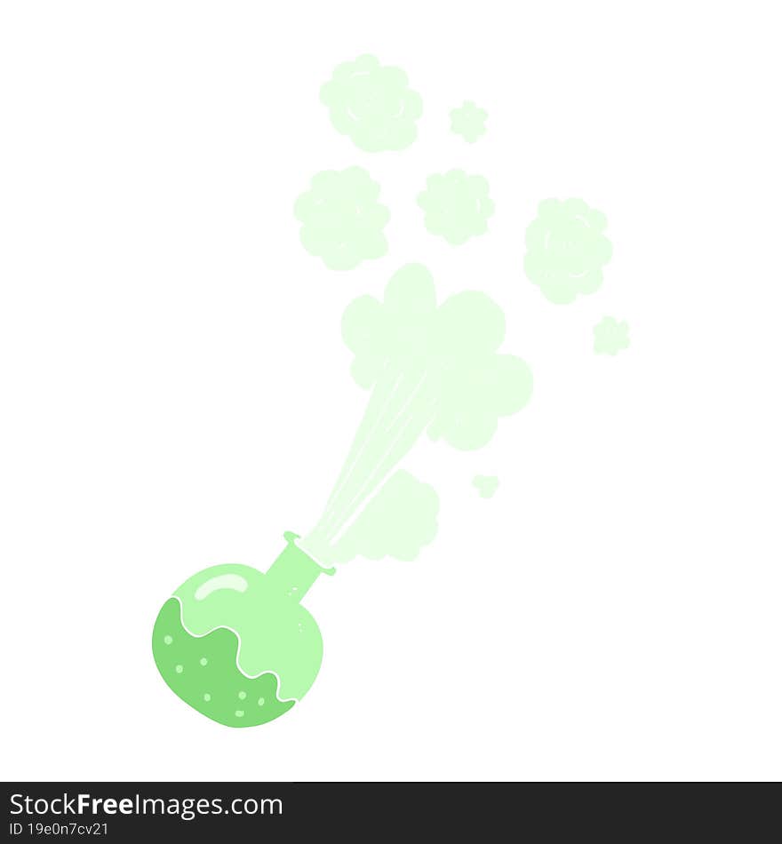 flat color illustration of a cartoon chemical reaction