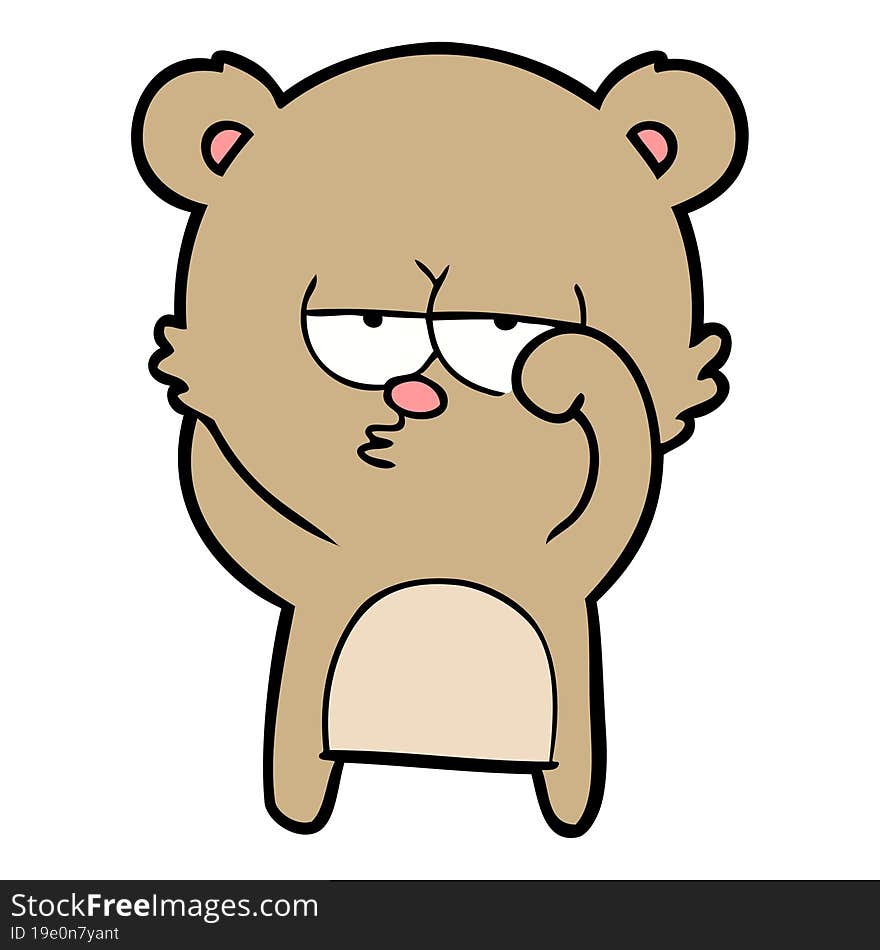 bored bear cartoon. bored bear cartoon