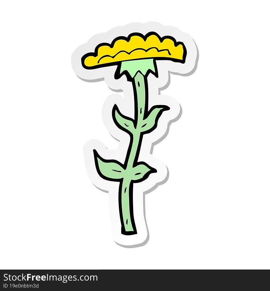 sticker of a cartoon flower