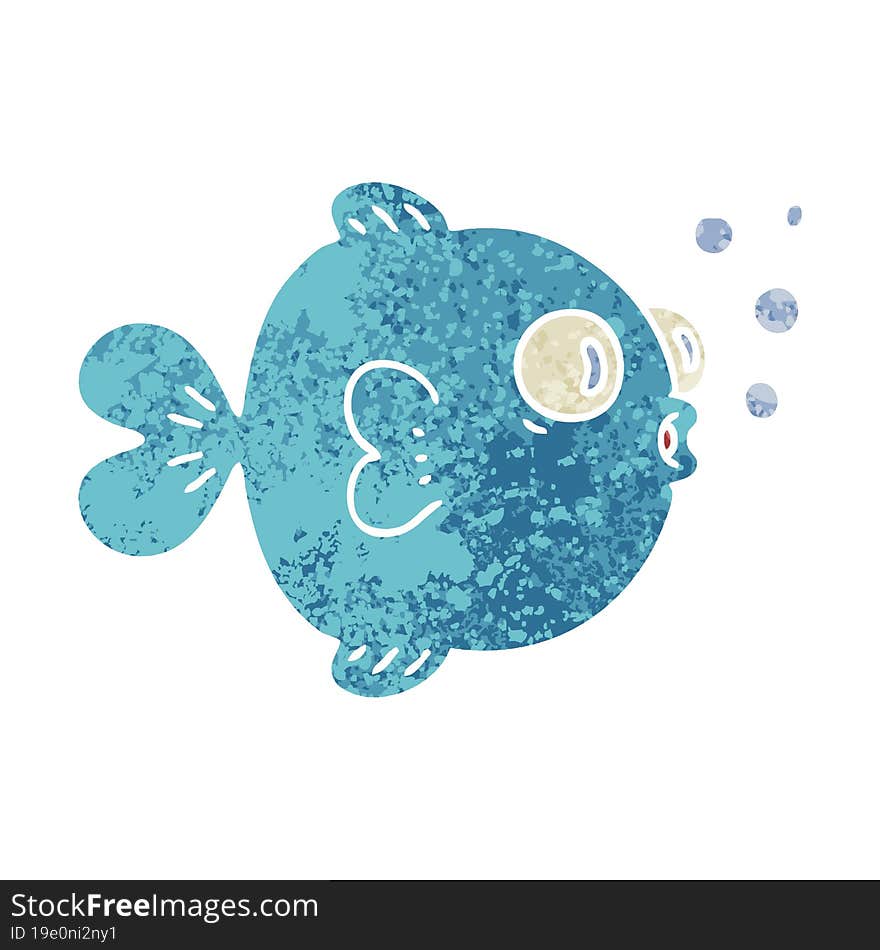 Quirky Retro Illustration Style Cartoon Fish