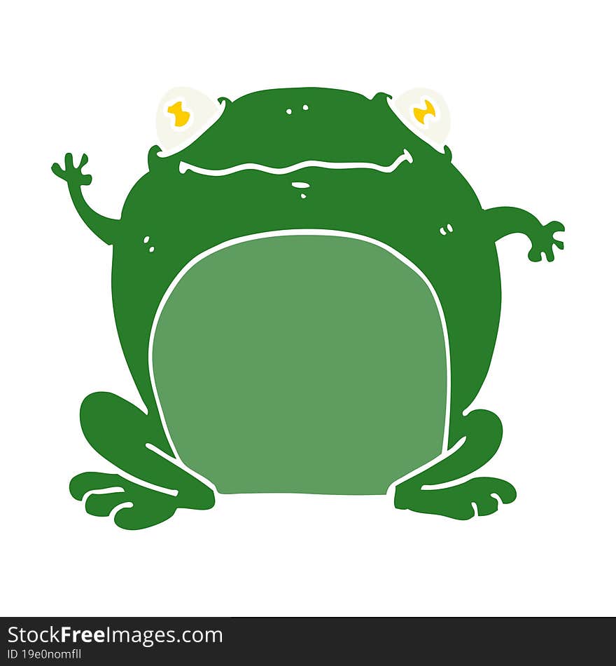 flat color style cartoon frog