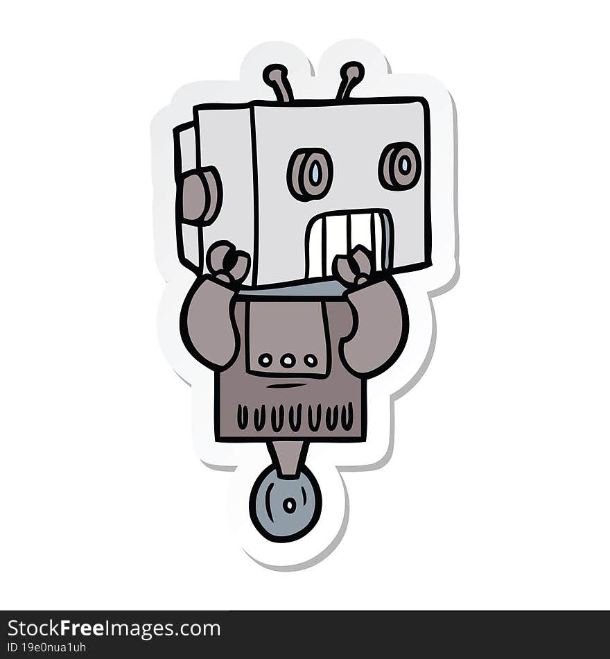 sticker of a cartoon robot