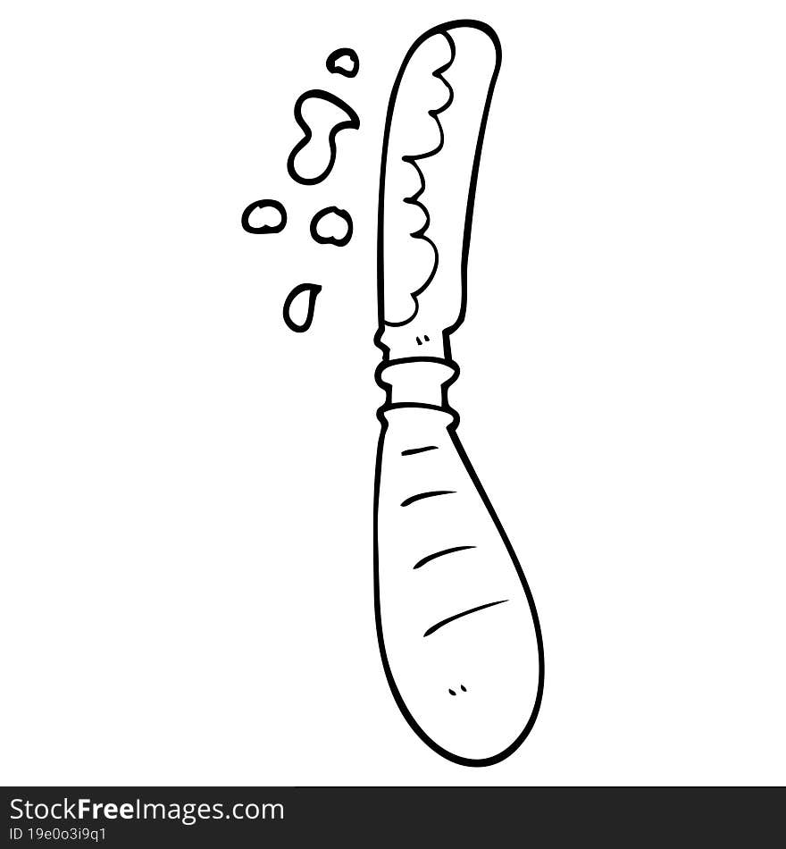 line drawing cartoon butter knife