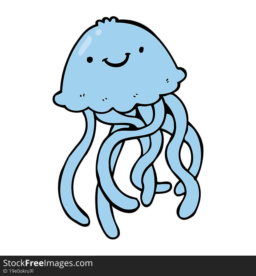 Cartoon Happy Jellyfish