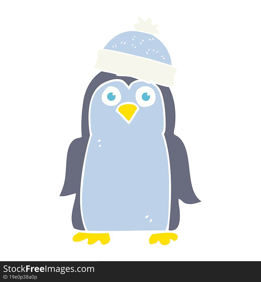 flat color illustration of penguin. flat color illustration of penguin