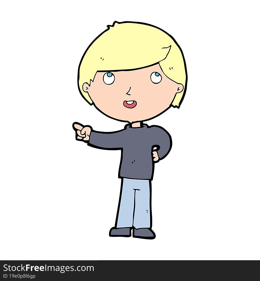 cartoon boy pointing