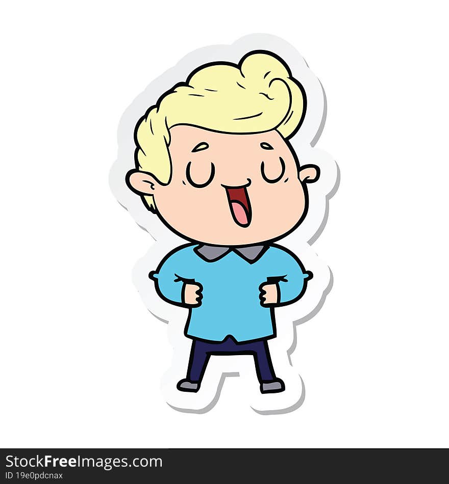 sticker of a happy cartoon man