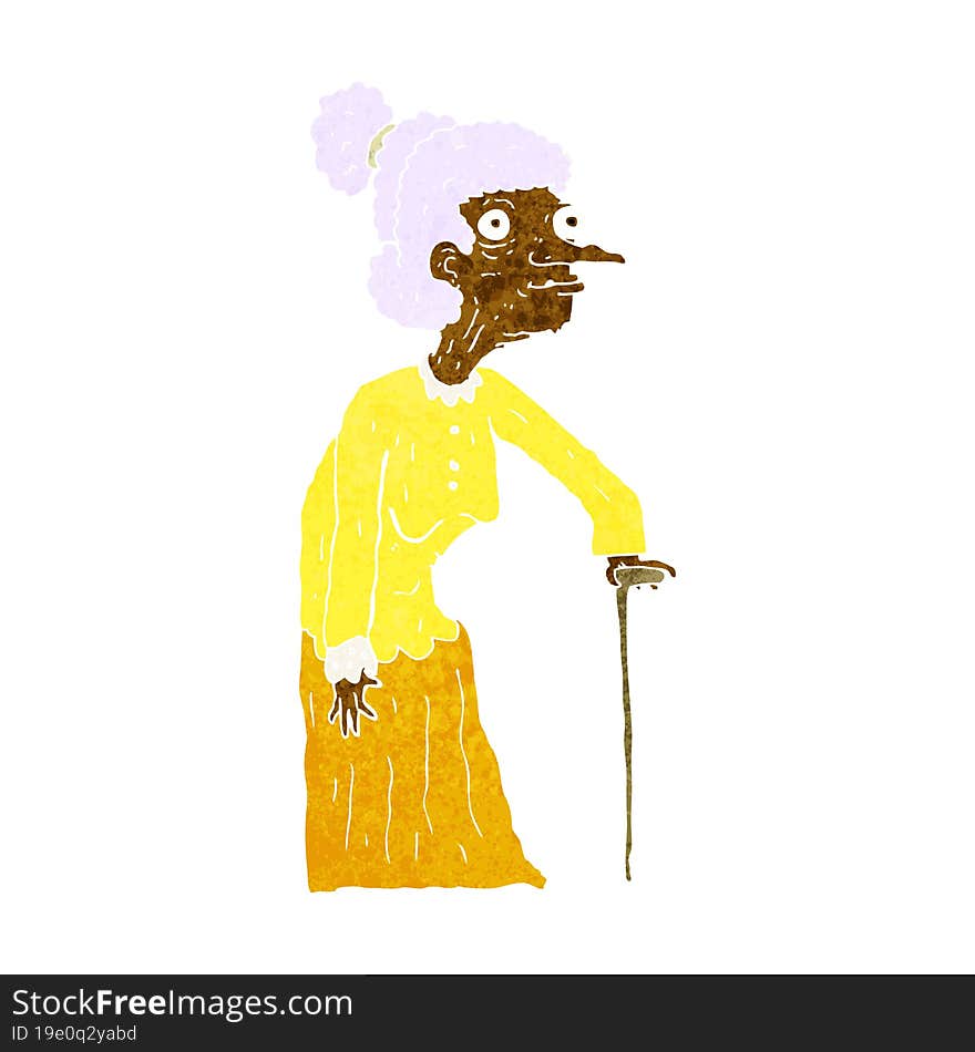 cartoon old woman