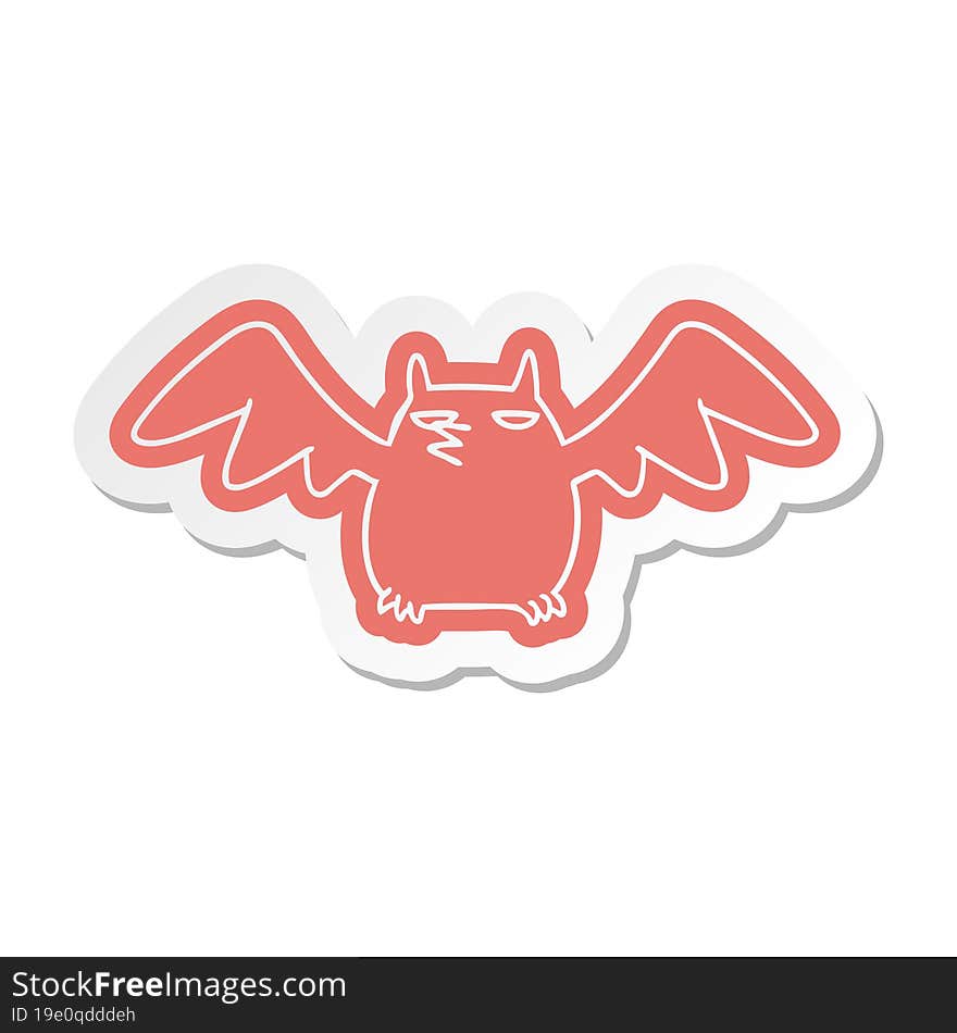 cartoon sticker of a night bat