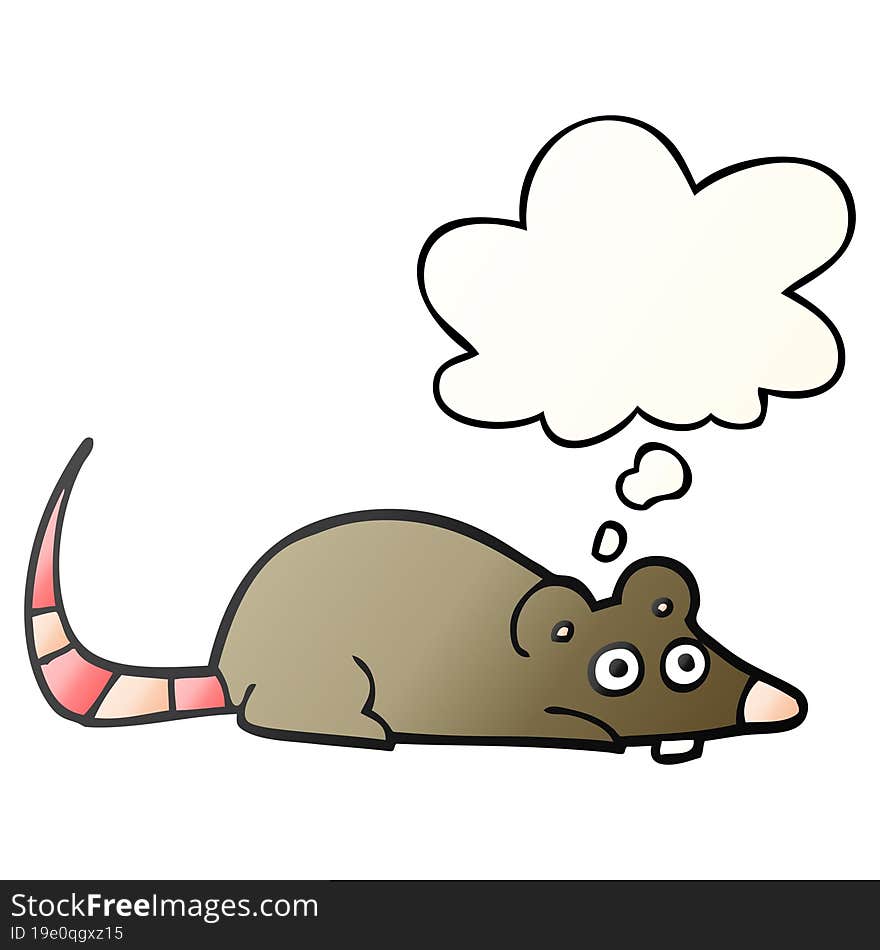 cartoon mouse with thought bubble in smooth gradient style