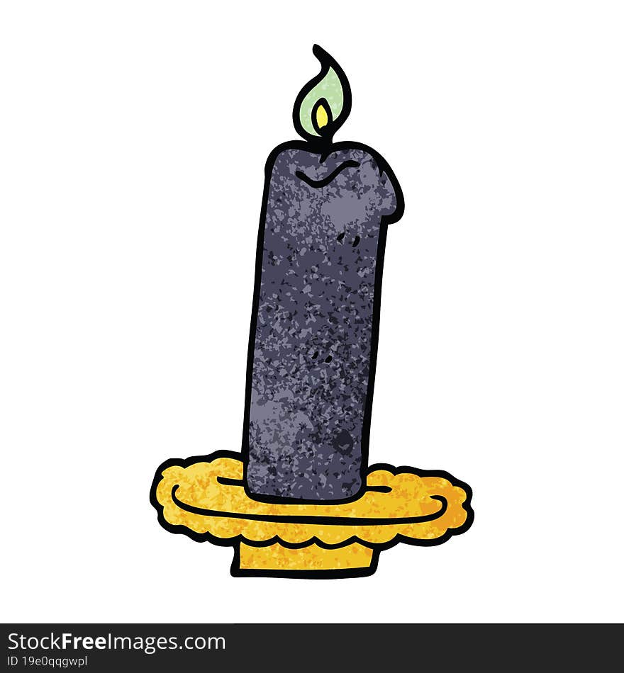 Cartoon Doodle Burning Halloween Candle