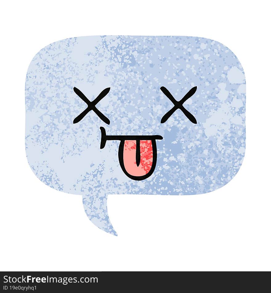 retro illustration style cartoon of a speech bubble