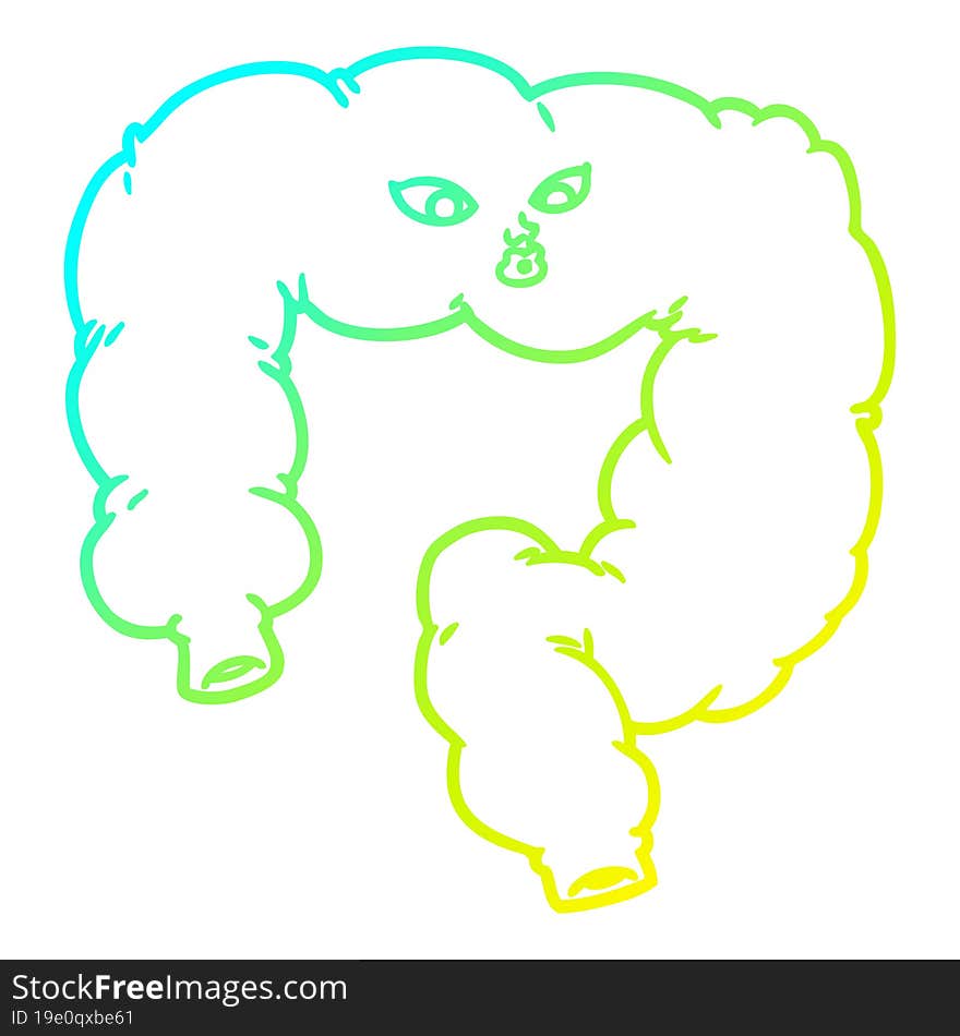 cold gradient line drawing cartoon colon