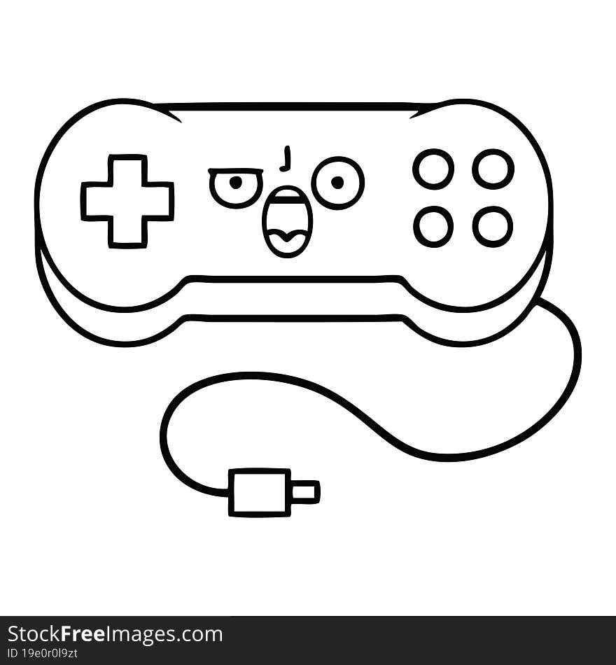 Line Drawing Cartoon Game Controller