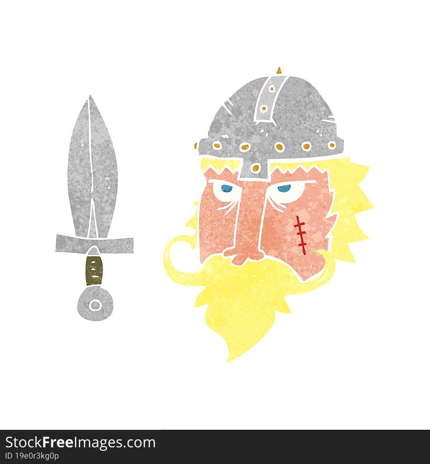 retro cartoon viking warrior