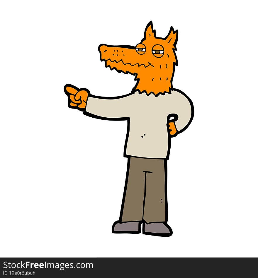 cartoon pointing fox man