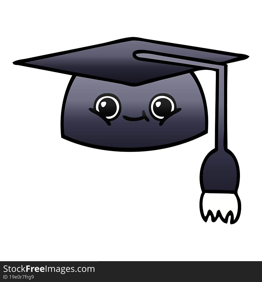 gradient shaded cartoon of a graduation hat