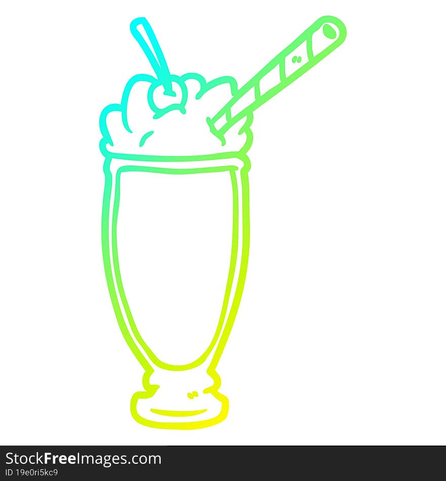 cold gradient line drawing milkshake