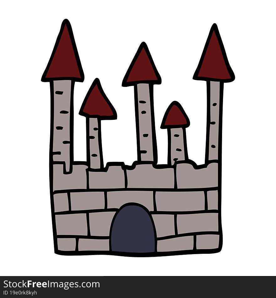 cartoon doodle traditional castle