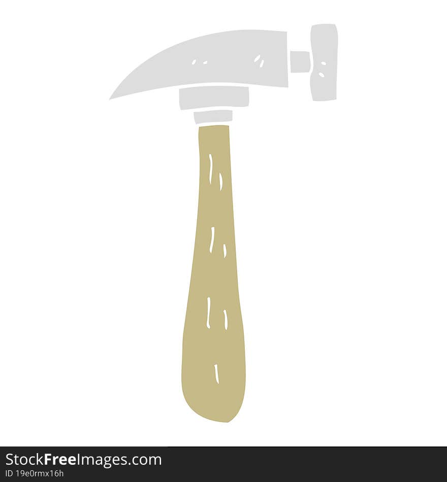 flat color illustration of a cartoon hammer