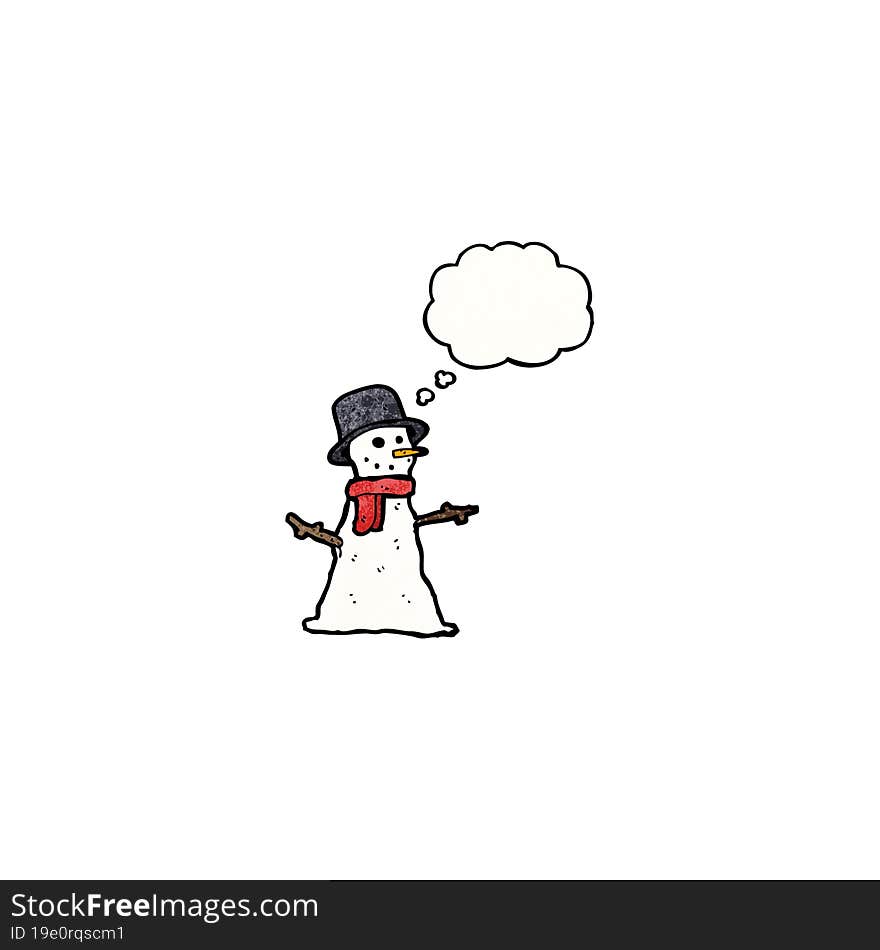 cartoon snowman in top hat