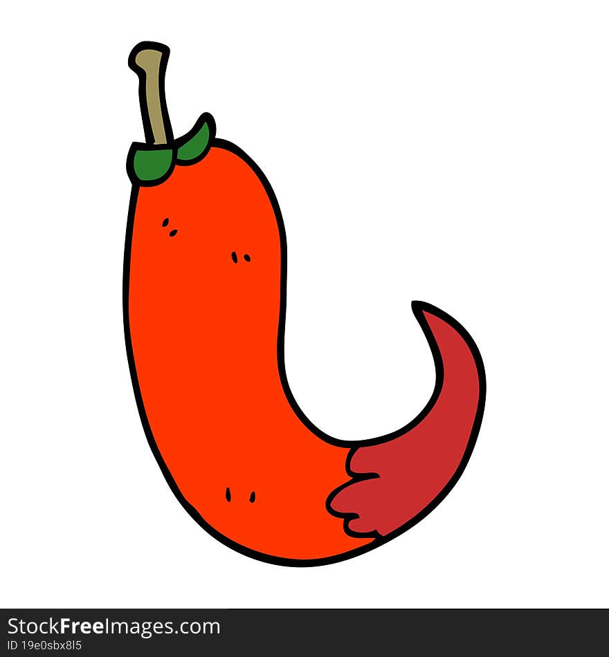 cartoon doodle red hot chilli pepper