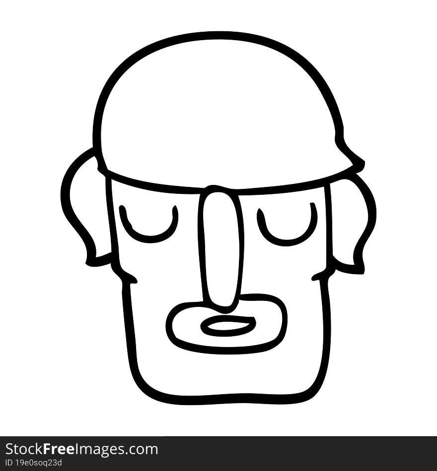 line drawing cartoon male face