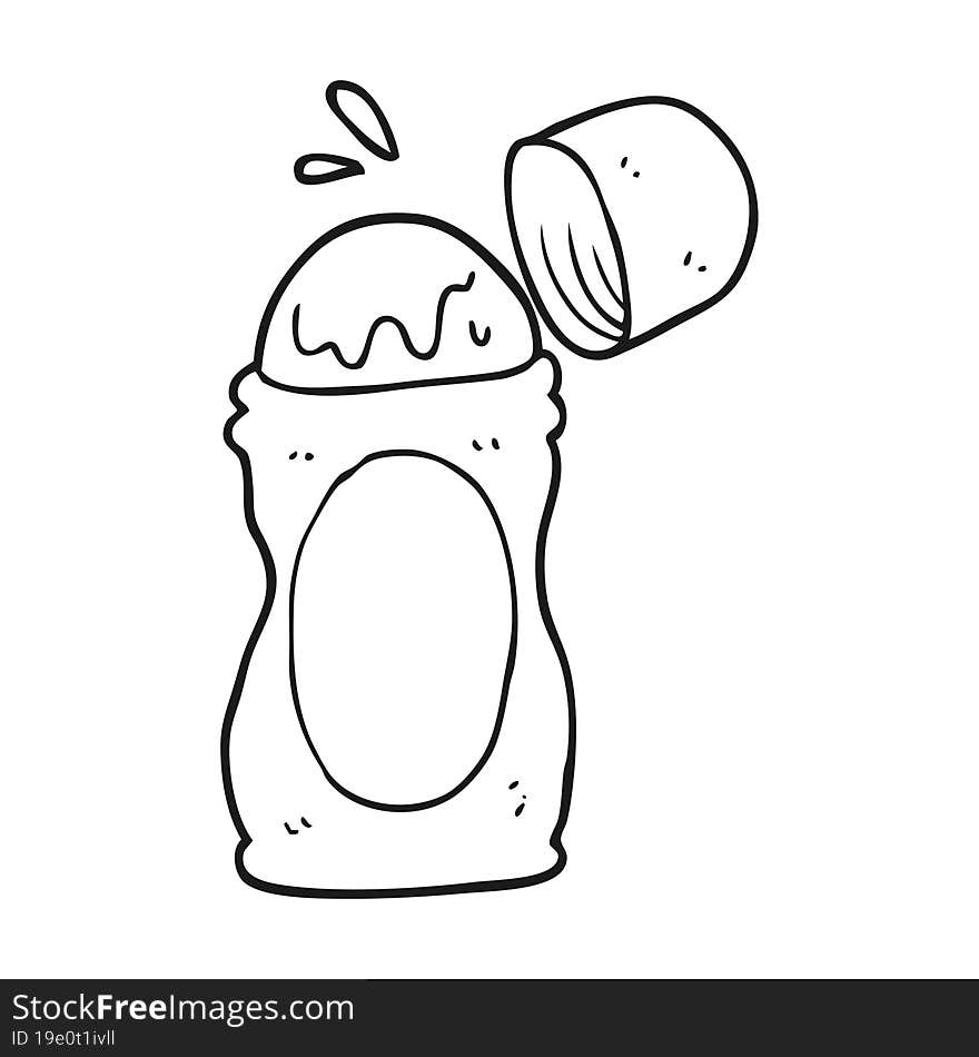 black and white cartoon roll on deodorant