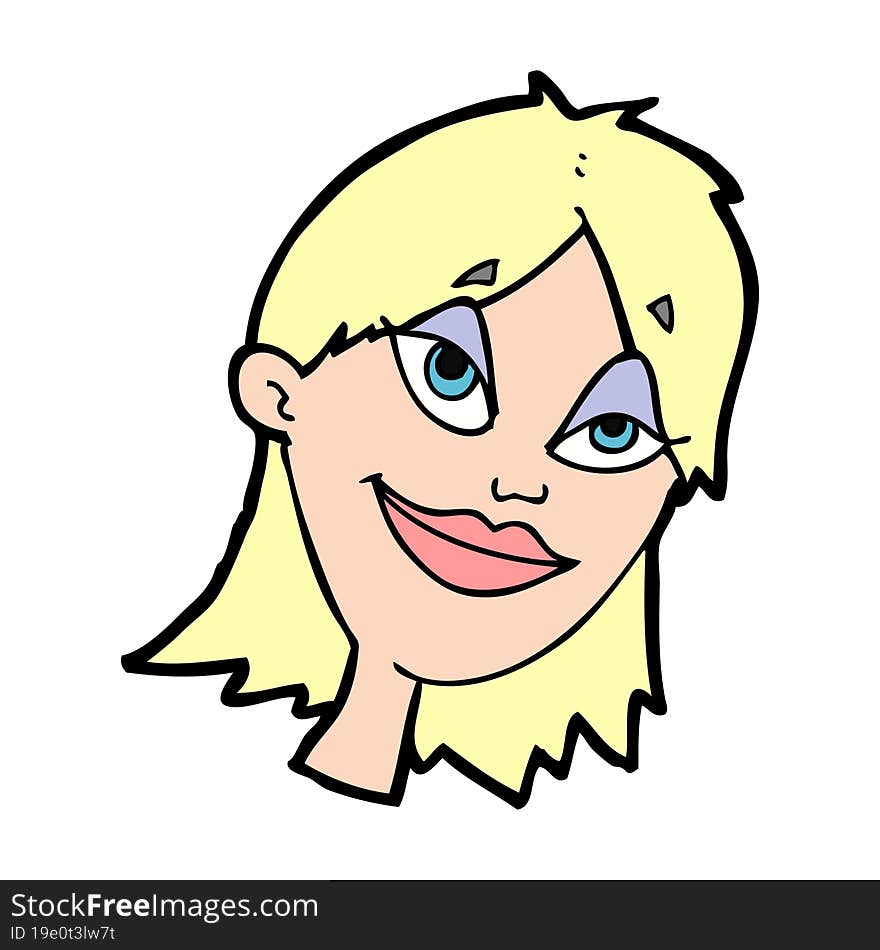 cartoon happy woman