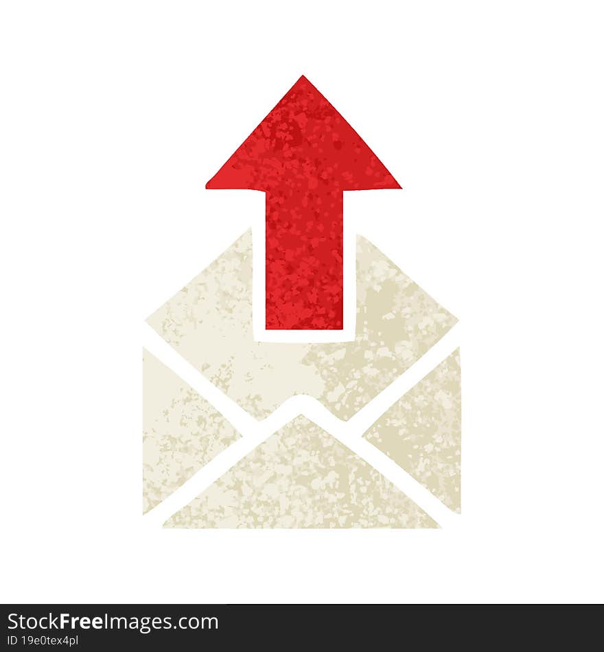 retro illustration style cartoon of a email sign