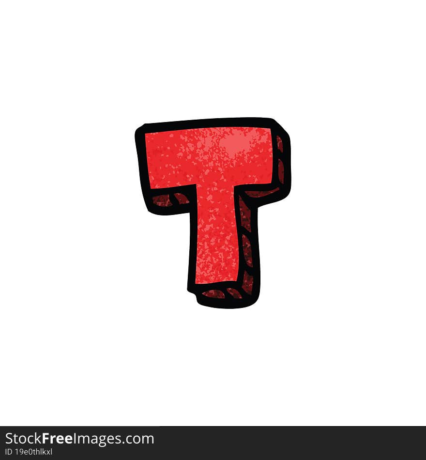 Cartoon Doodle Letter T