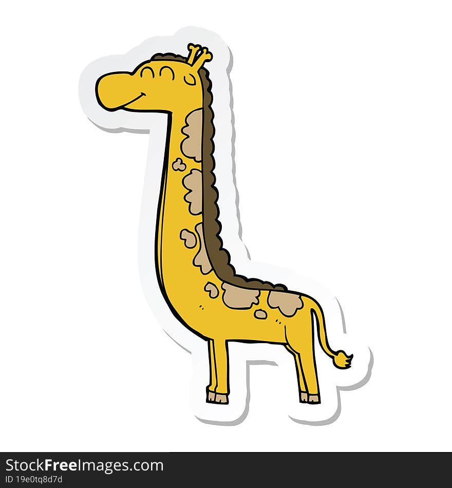 sticker of a cartoon giraffe